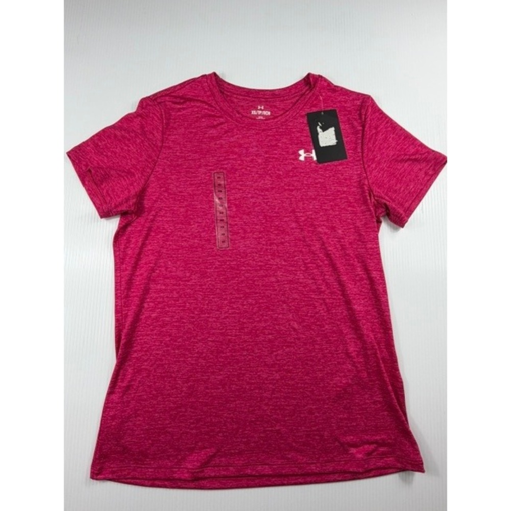 Under Armour Womens Tech Twist T-Shirt Pink Heather Short Sleeve XS 1384230